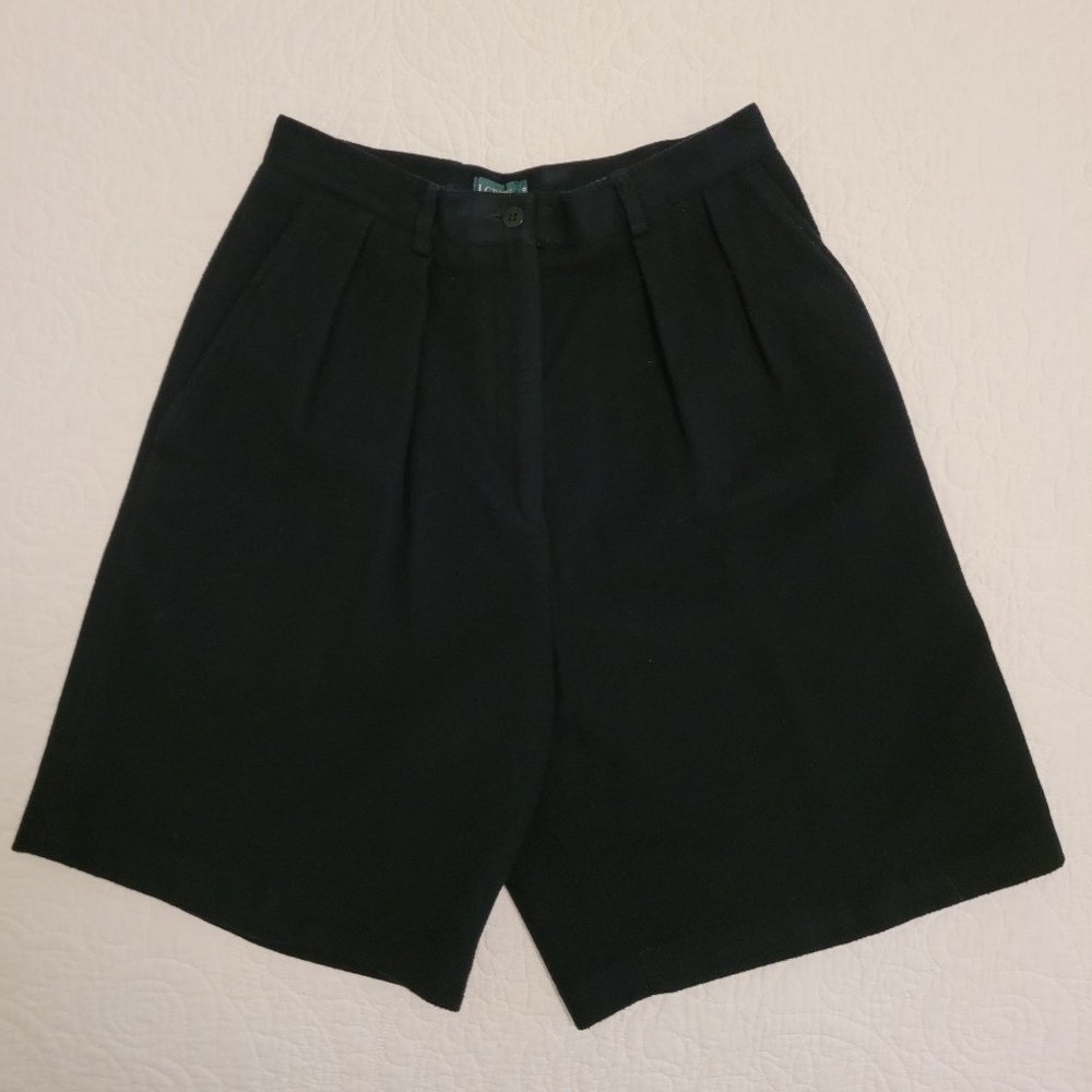 Black Wool Shorts